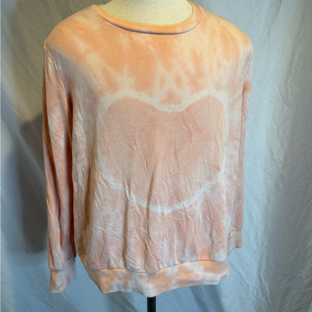 Torrid Peach Tie-Dye Heart Sweatshirt